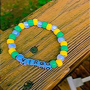 Green yellow white Virgo bracelet